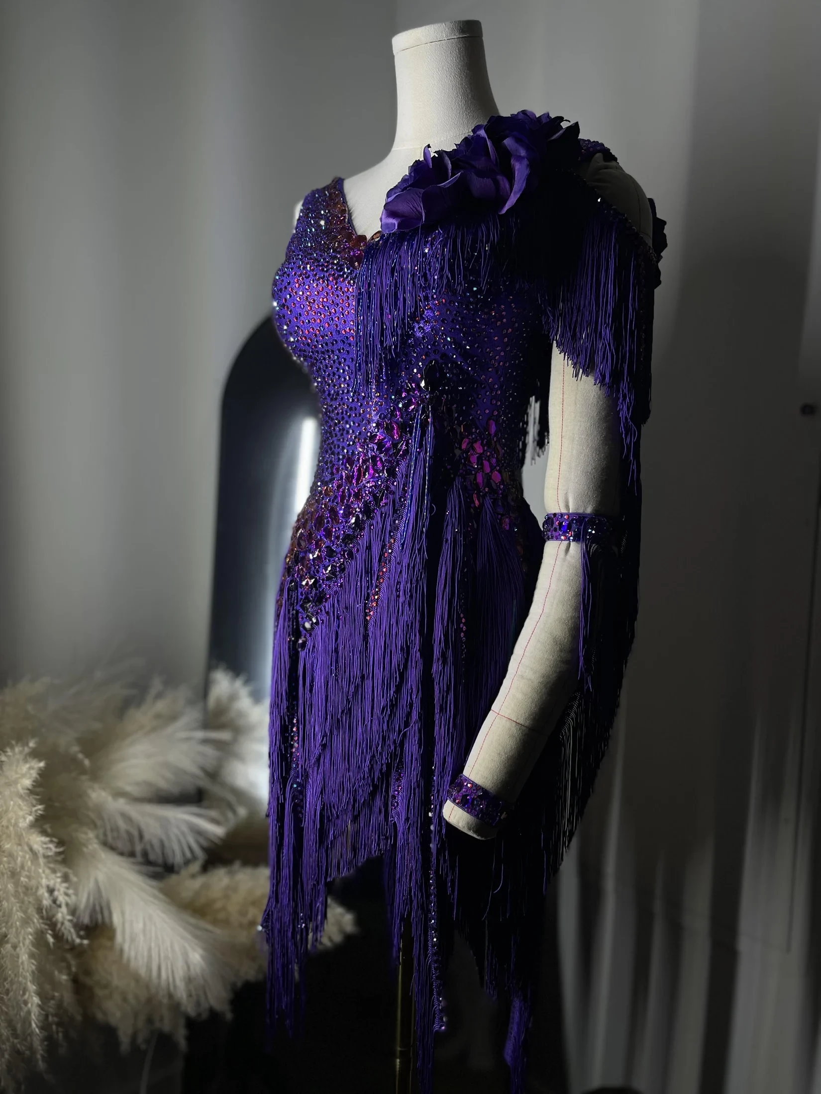 Completed Velocity gown on a dress form