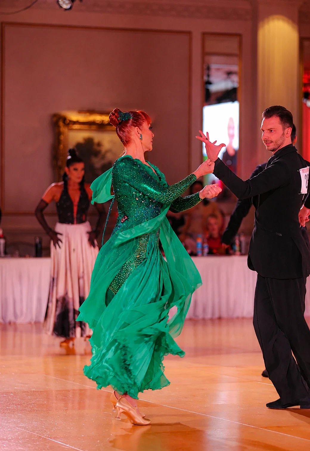 Aurora couture gown moving in dance