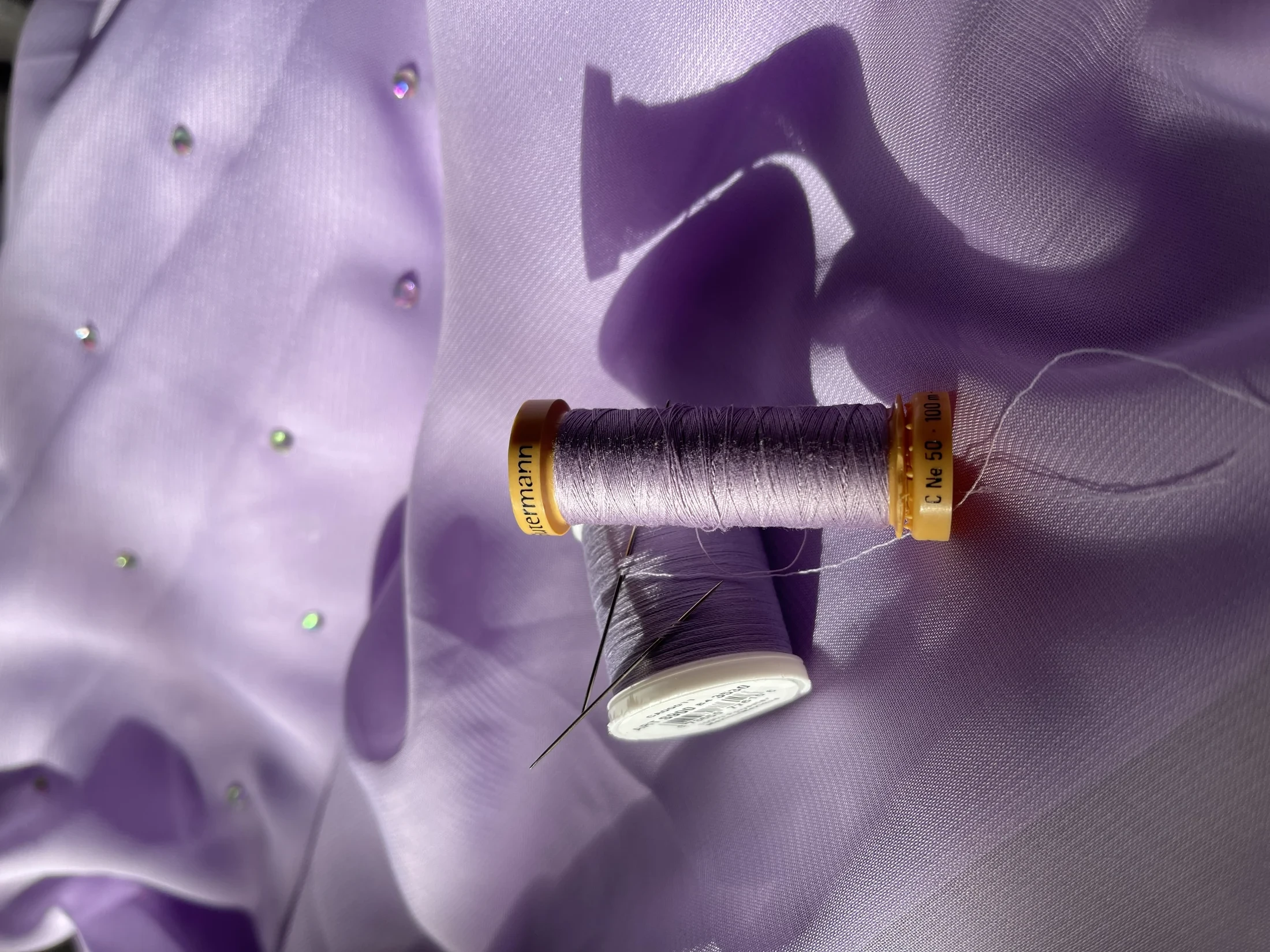 Carnation Veil chiffon skirt and crystal shimmer