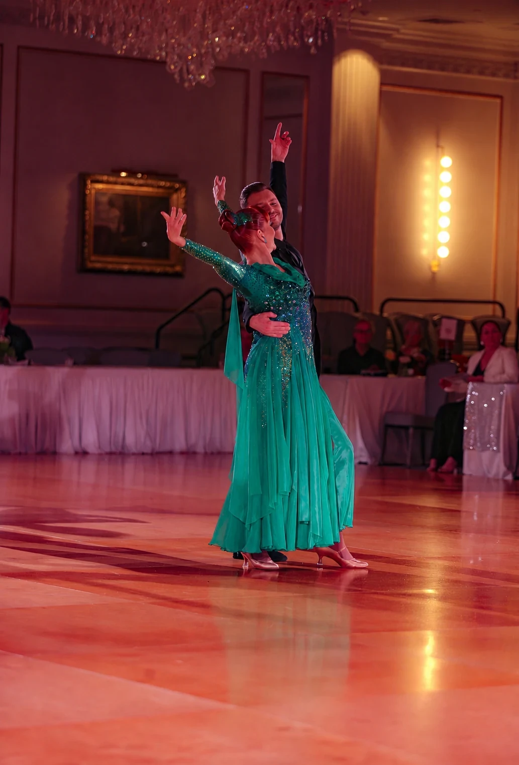 Aurora couture gown in ballroom movement