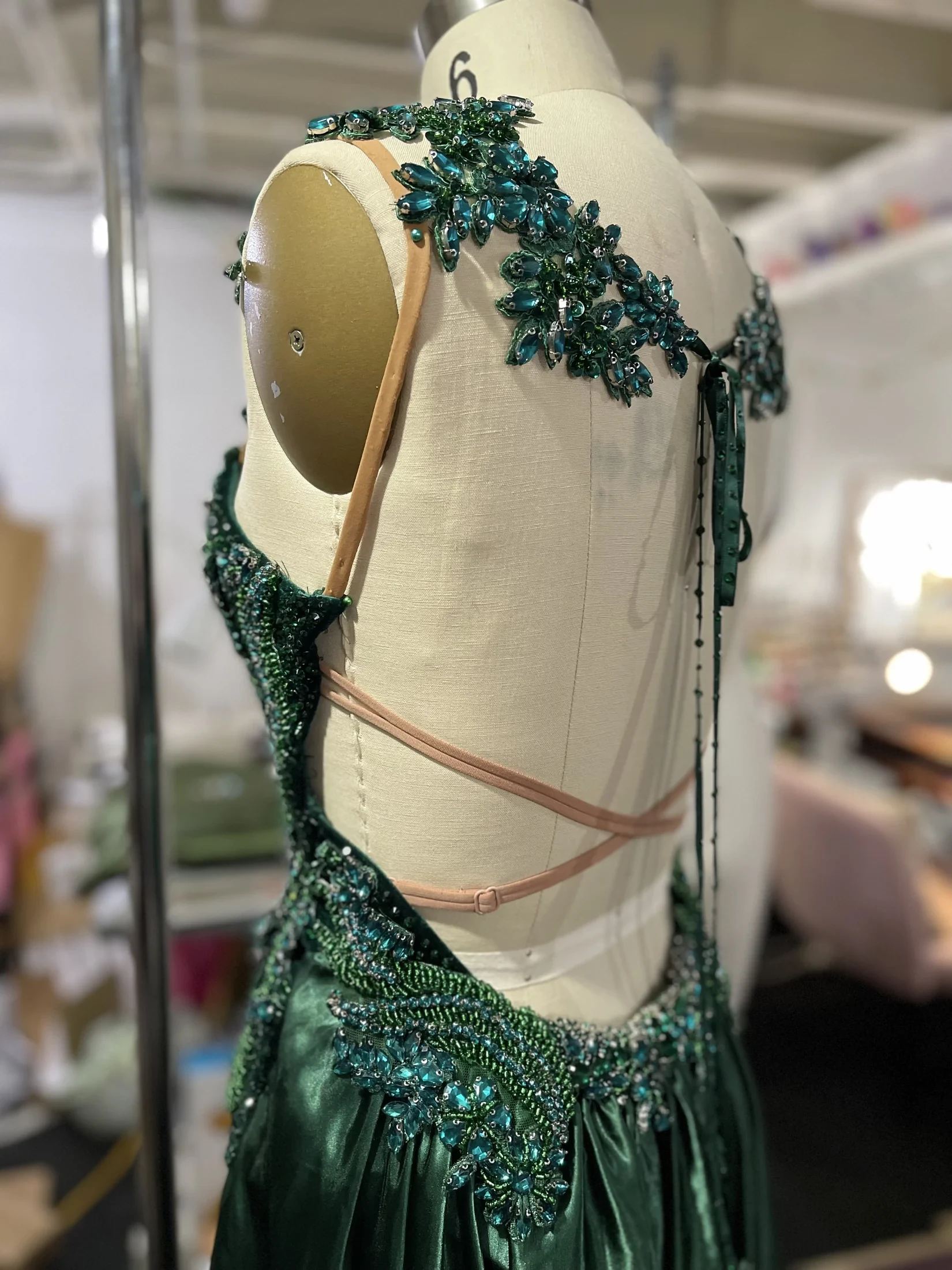 Emerald completed gown
